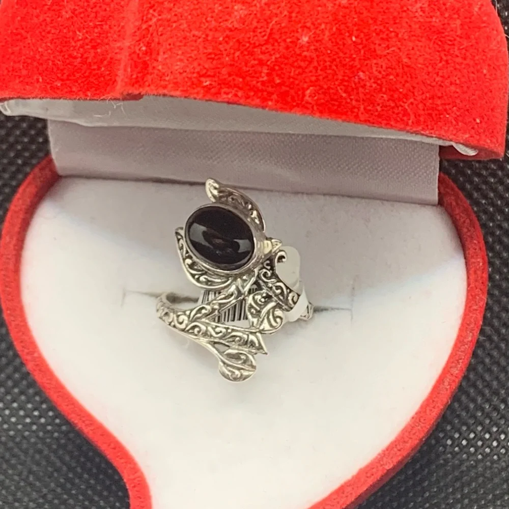 COPY - BALI LEGACY INDIAN BLACK STAR DIOPSIDE RING - Picture 6 of 9